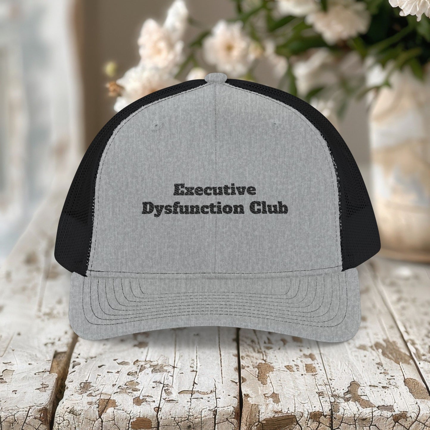 Embroidered Executive Dysfunction Club Richardson Trucker Cap