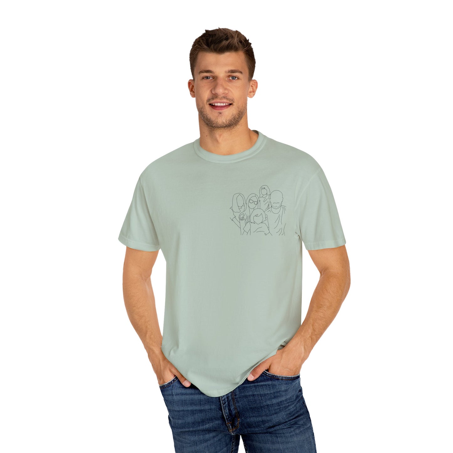 Custom Photo Shirt, Minimalist Line Art Unisex T-Shirt