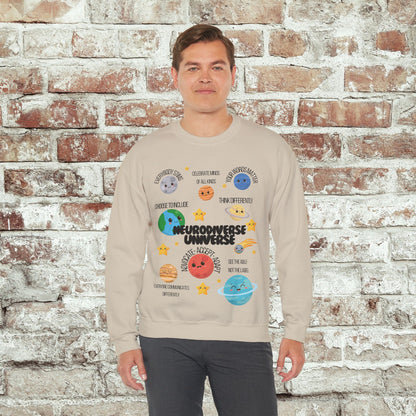 Neurodiverse Universe Crewneck Sweatshirt, Autism Acceptance Shirt, Mental Health Awareness, Choose to Include Tee Gift For Him or Her