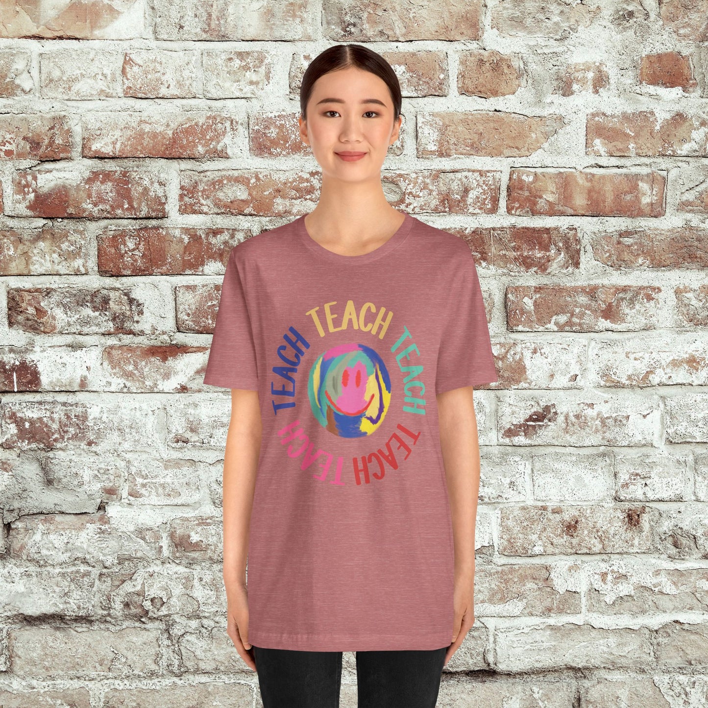 Unisex Soft-Style Teach Teach Teach Shirt for Teachers