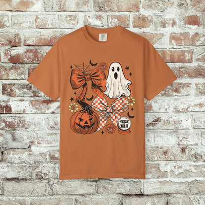 Spooky Halloween Ghost Bow T-shirt