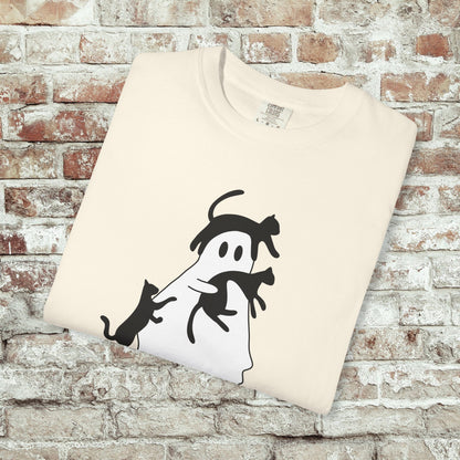 Spooky Ghost & Black Cats Comfort Colors Tee