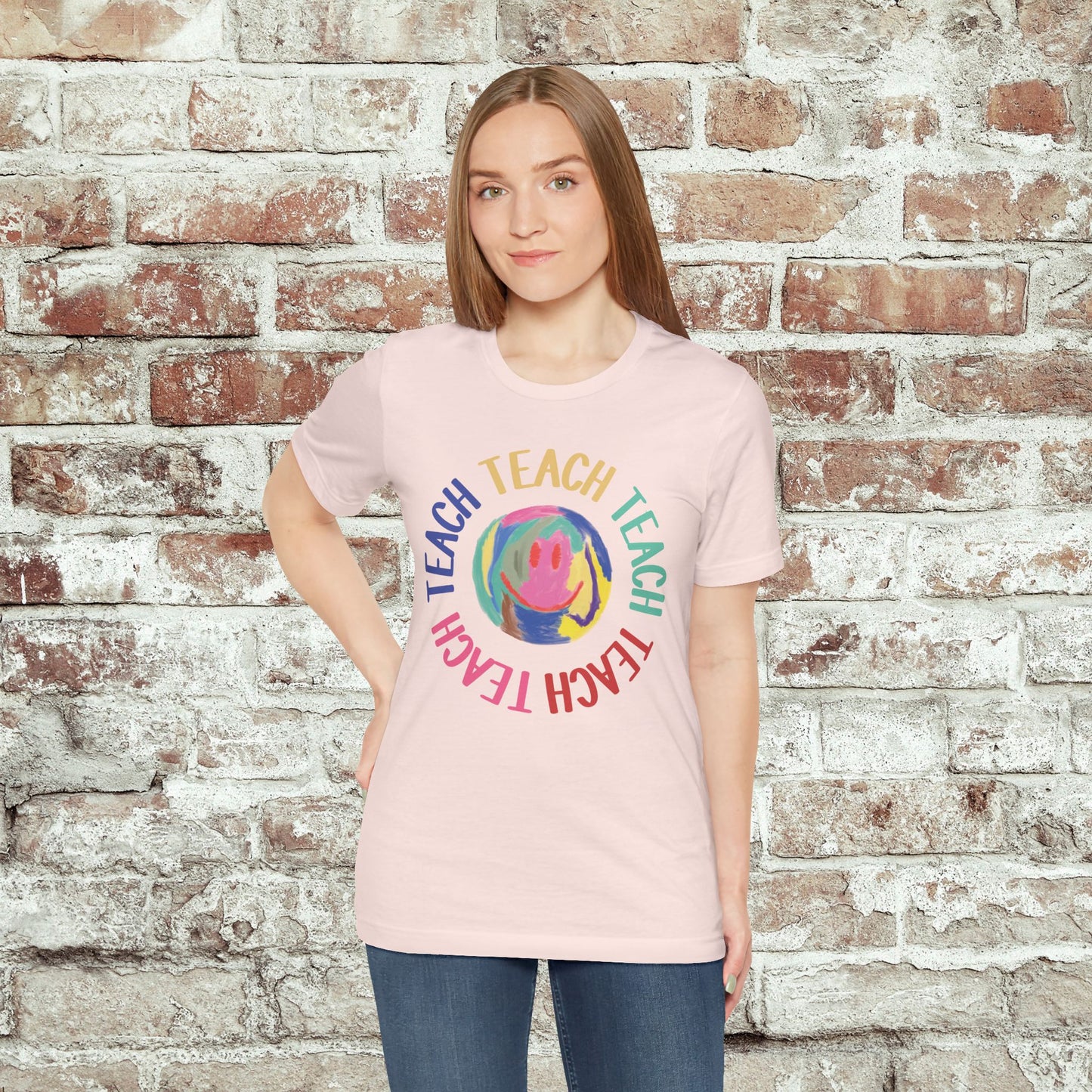 Unisex Soft-Style Teach Teach Teach Shirt for Teachers