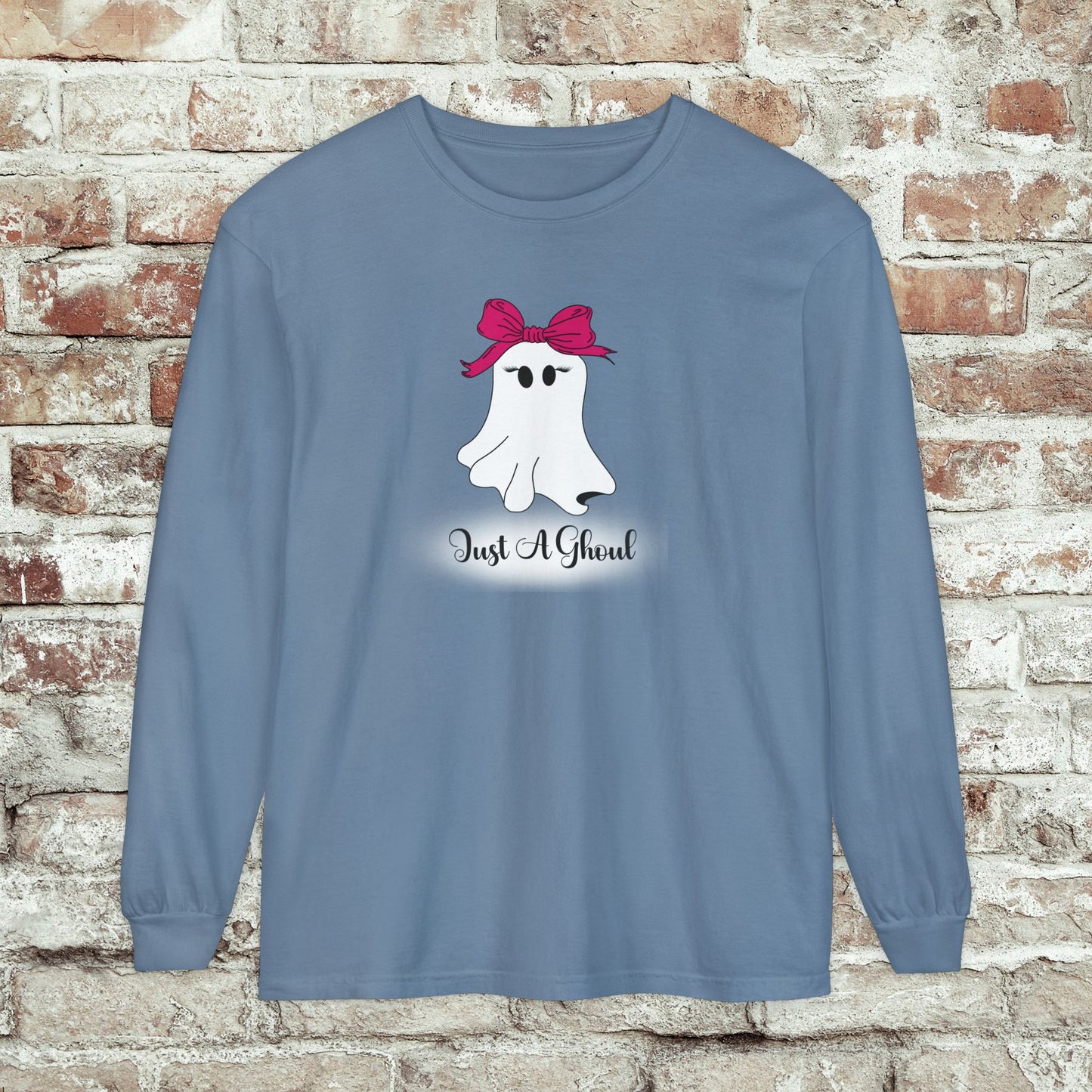 Just A Ghoul Long Sleeve Comfort Colors Shirt