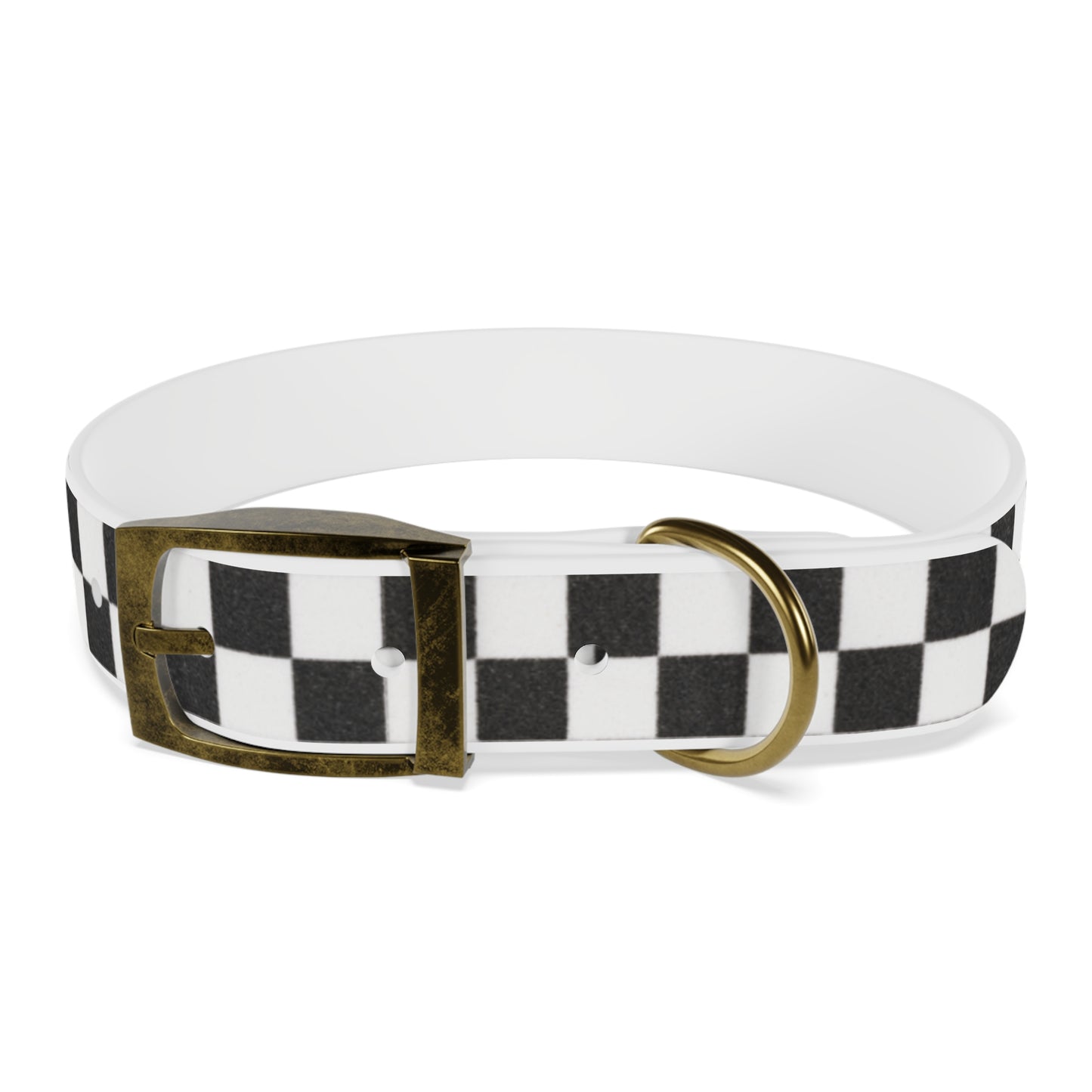Personalized Checkered Dog Collar