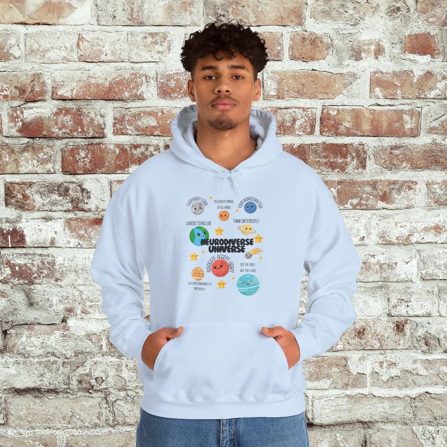 Neurodiverse Universe Unisex Hoodie, Inclusive Sweatshirt, Gift for Neurodiversity Awareness, Choose To Include, Teacher Parent Mom Dad Kid