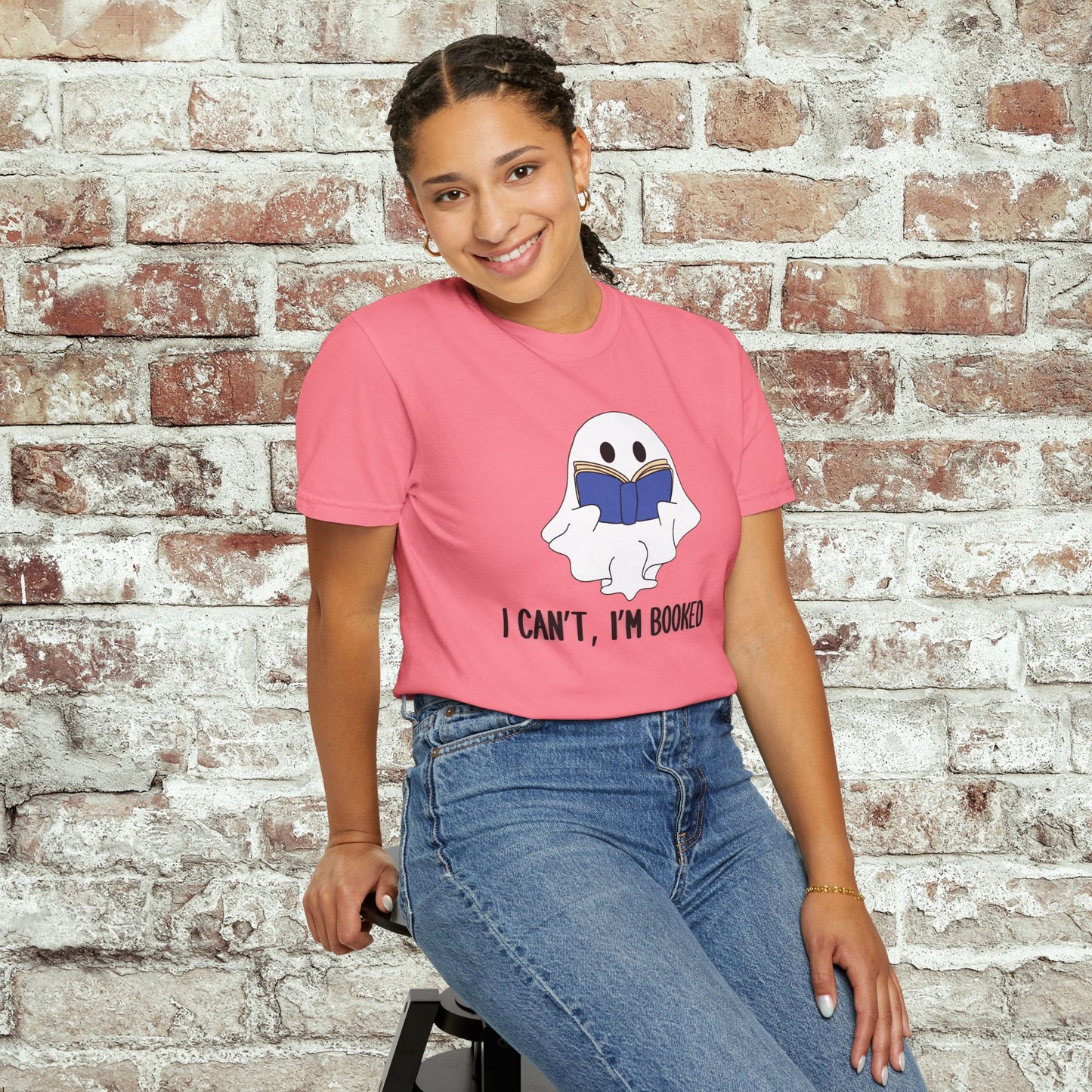 I Cant I'm Booked Ghost Comfort Colors Tee