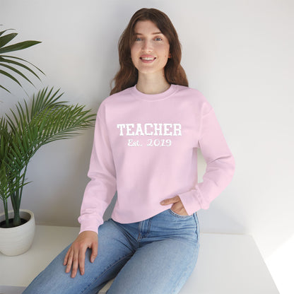 Embroidered Teacher Established (Custom Date) Sweatshirt