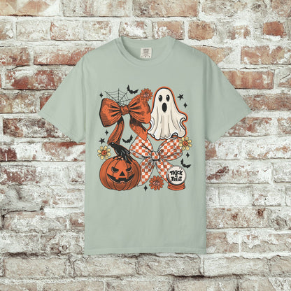 Spooky Halloween Ghost Bow T-shirt