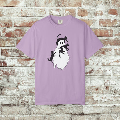 Spooky Ghost & Black Cats Comfort Colors Tee