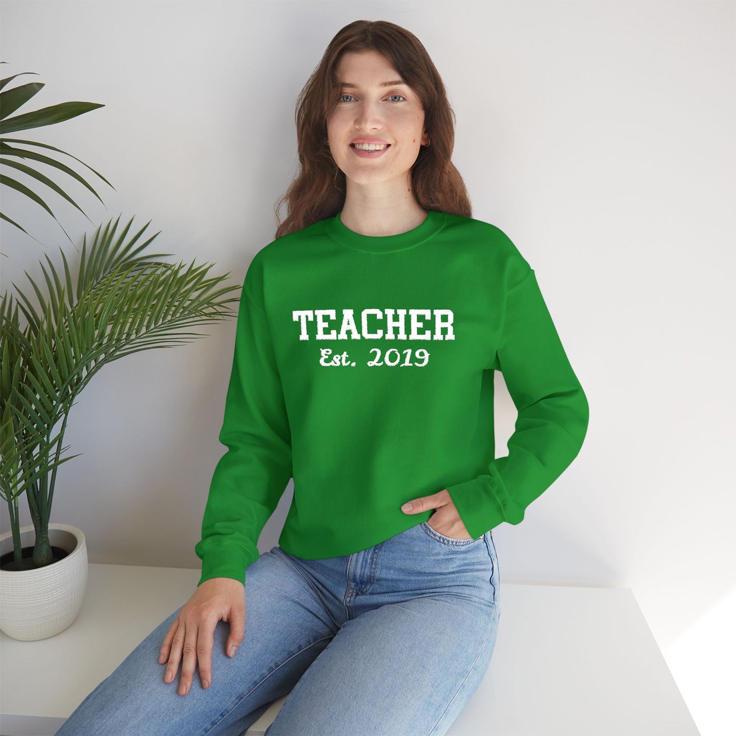 Embroidered Teacher Established (Custom Date) Sweatshirt