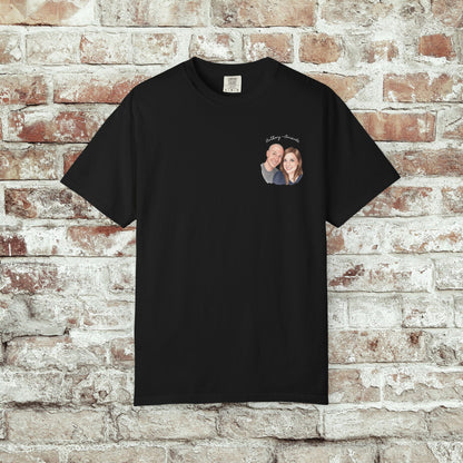 Photo Pocket Tee — Personalized Couple Portrait T‑Shirt