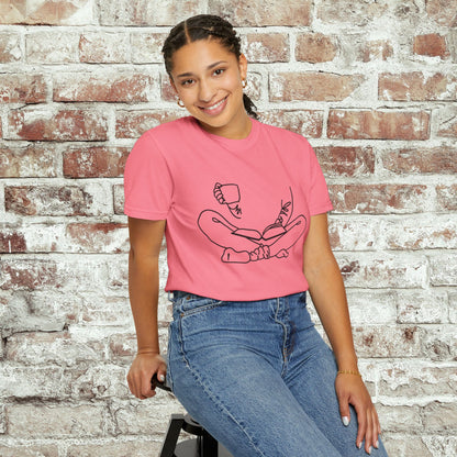Crisscross Reader and Coffee Drinker Unisex T-shirt