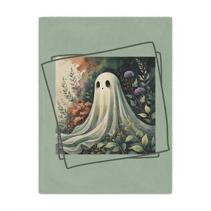 Whimsical Ghost Minky Blanket - Cozy Throw for Fall, Halloween, or Home Décor, Soft Plush Blanket, Ideal Gift for Kids and Adults