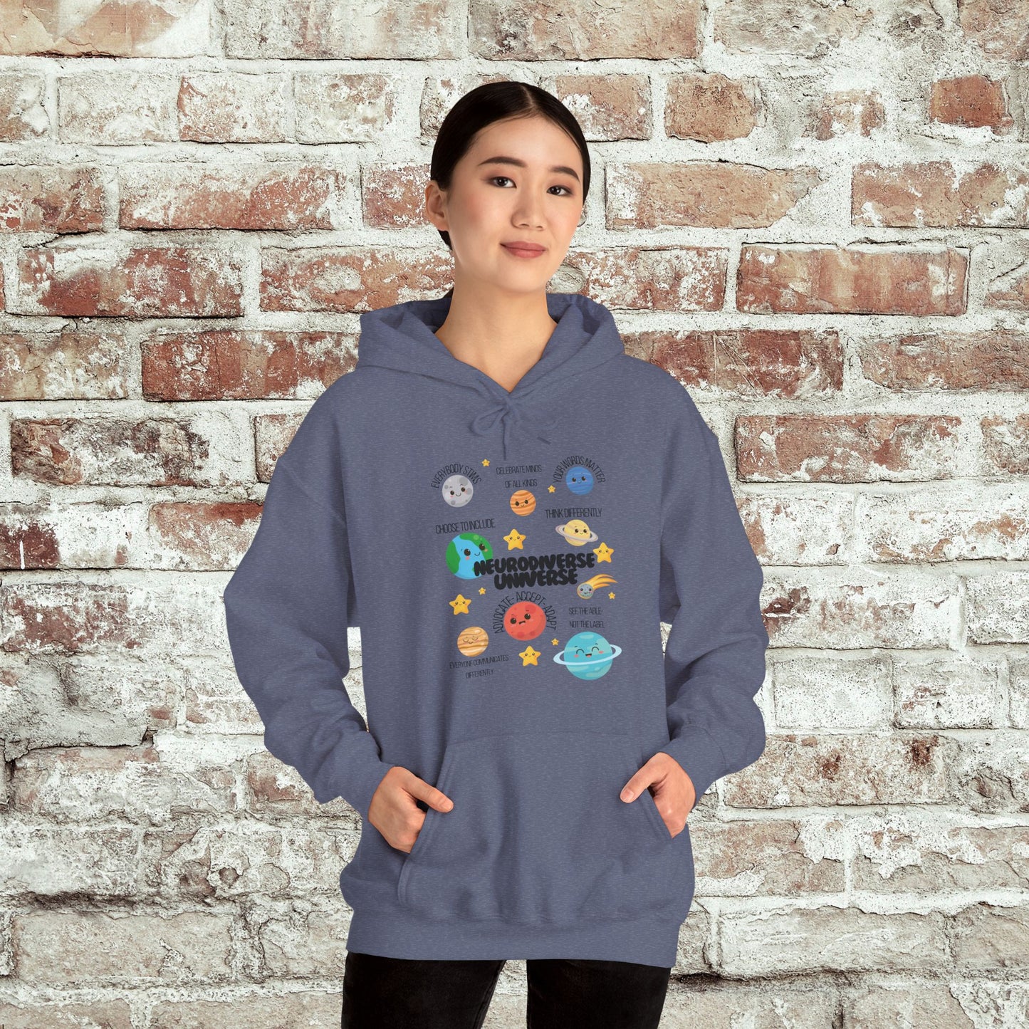 Neurodiverse Universe Unisex Hoodie, Inclusive Sweatshirt, Gift for Neurodiversity Awareness, Choose To Include, Teacher Parent Mom Dad Kid
