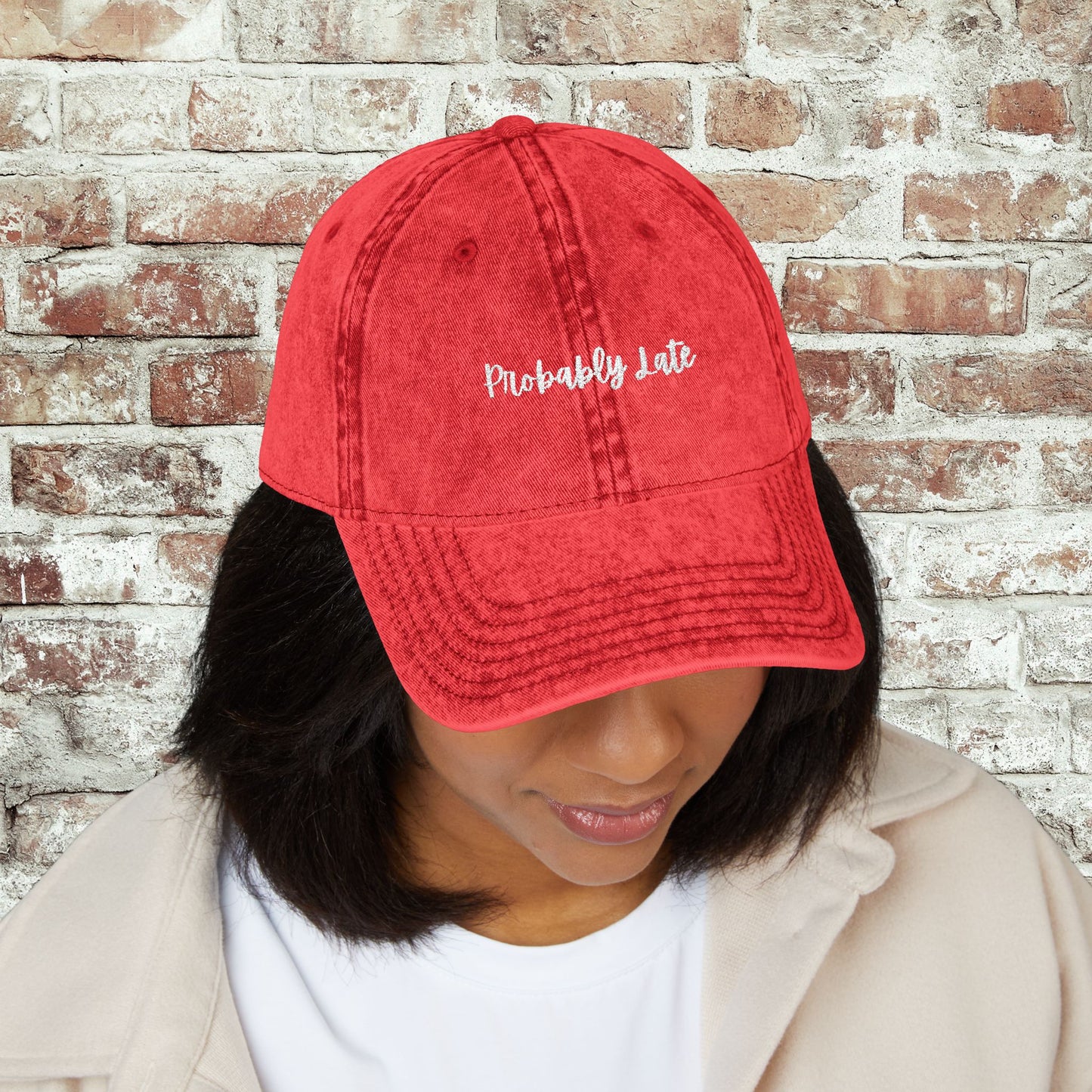 Probably Late Embroidered Distressed Hat