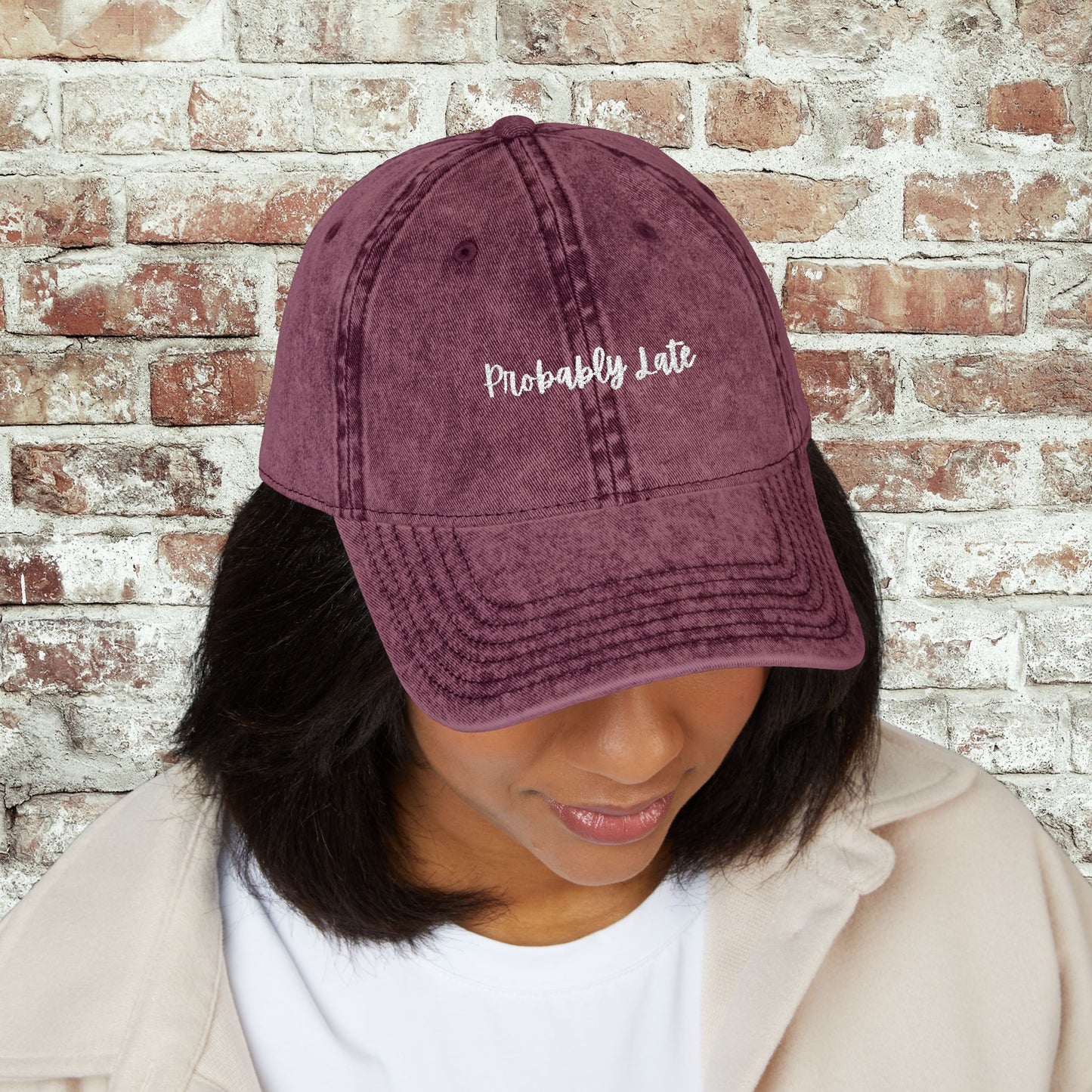 Probably Late Embroidered Distressed Hat