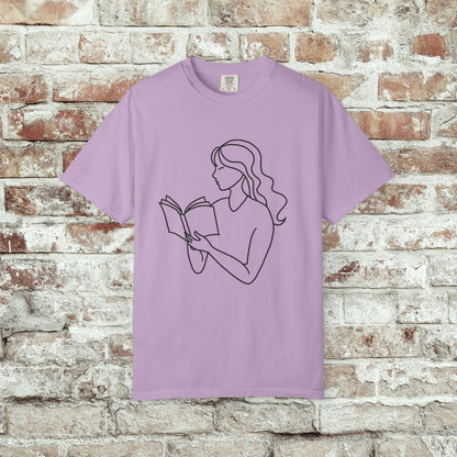 Reading Girl Outline T-Shirt