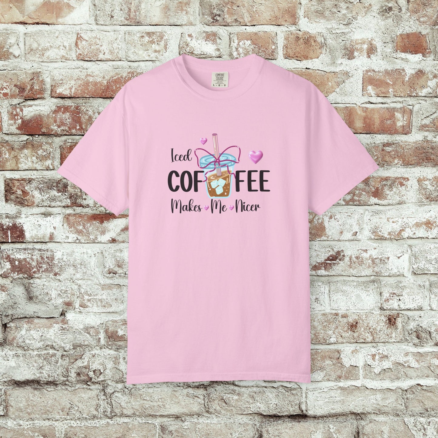 Iced Coffee Makes Me Nicer Comfort Colors T-Shirt