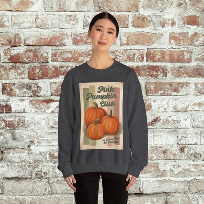 Pink Pumpkin Club Sweatshirt, Retro Fall Sweater