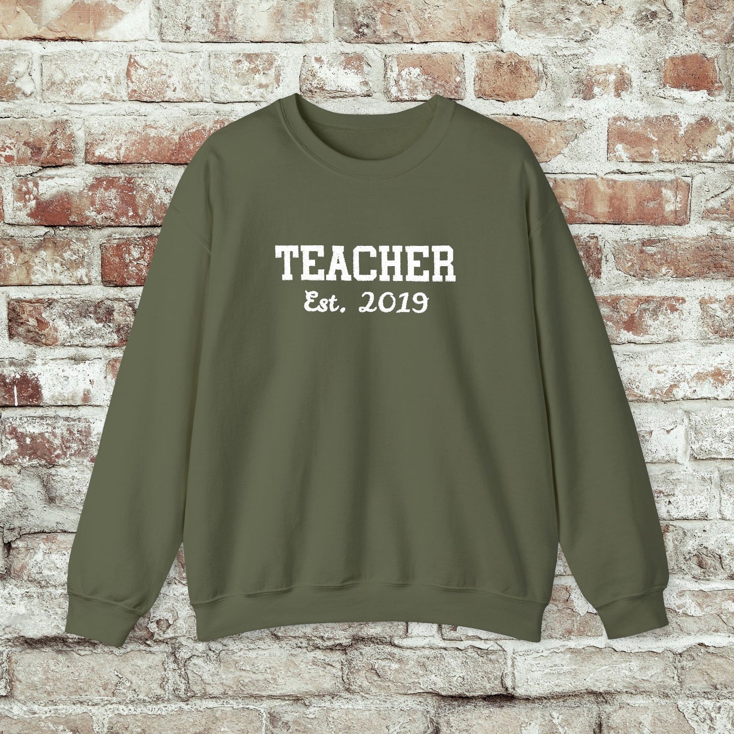 Embroidered Teacher Established (Custom Date) Sweatshirt