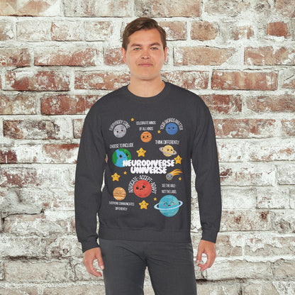Neurodiverse Universe Crewneck Sweatshirt, Autism Acceptance Shirt, Mental Health Awareness, Choose to Include Tee Gift For Him or Her