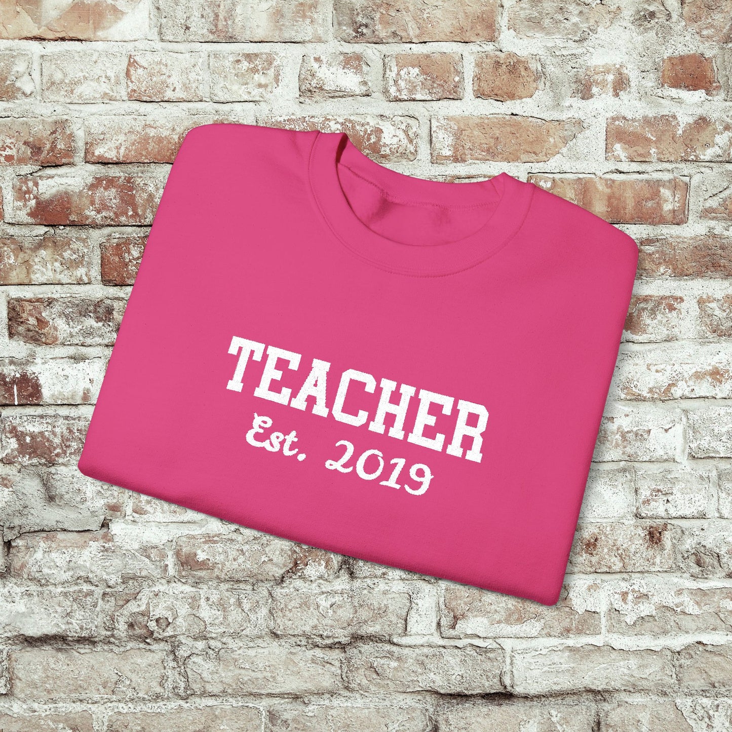 Embroidered Teacher Established (Custom Date) Sweatshirt