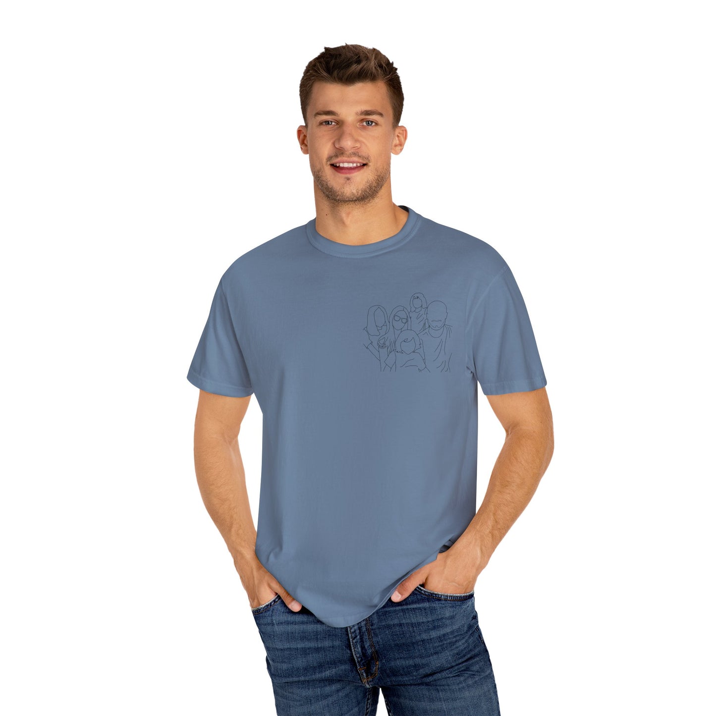 Custom Photo Shirt, Minimalist Line Art Unisex T-Shirt