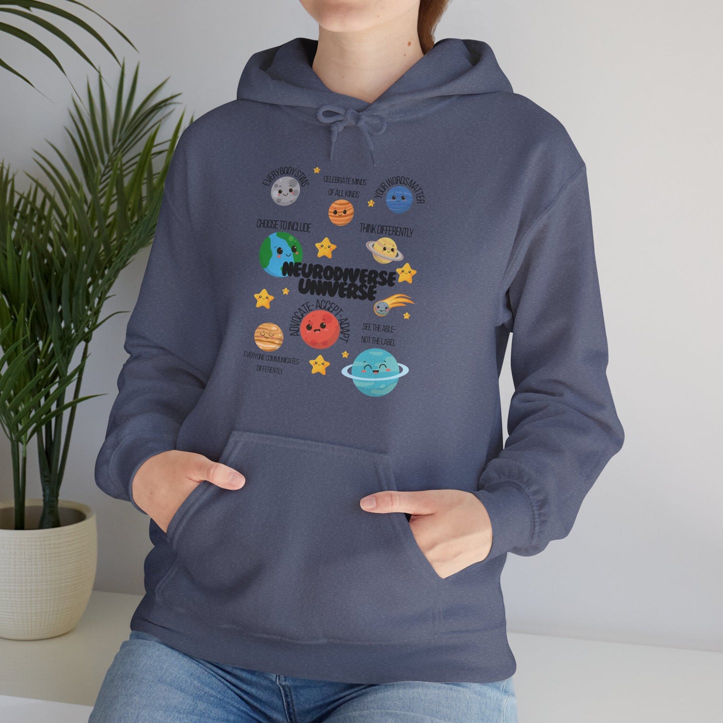 Neurodiverse Universe Unisex Hoodie, Inclusive Sweatshirt, Gift for Neurodiversity Awareness, Choose To Include, Teacher Parent Mom Dad Kid