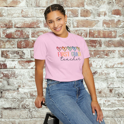 First Grade Teacher Unisex Shirt Comfort Colors