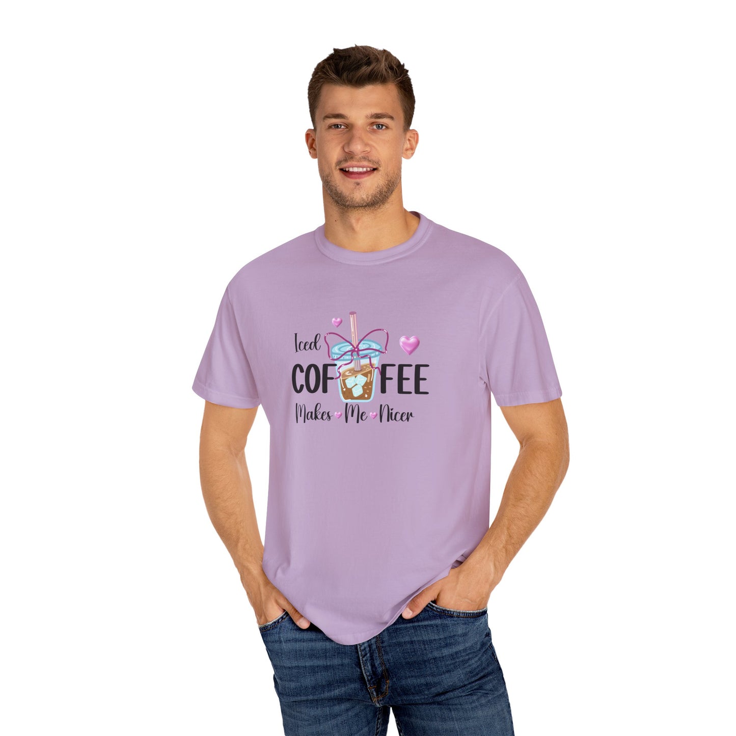 Iced Coffee Makes Me Nicer Comfort Colors T-Shirt