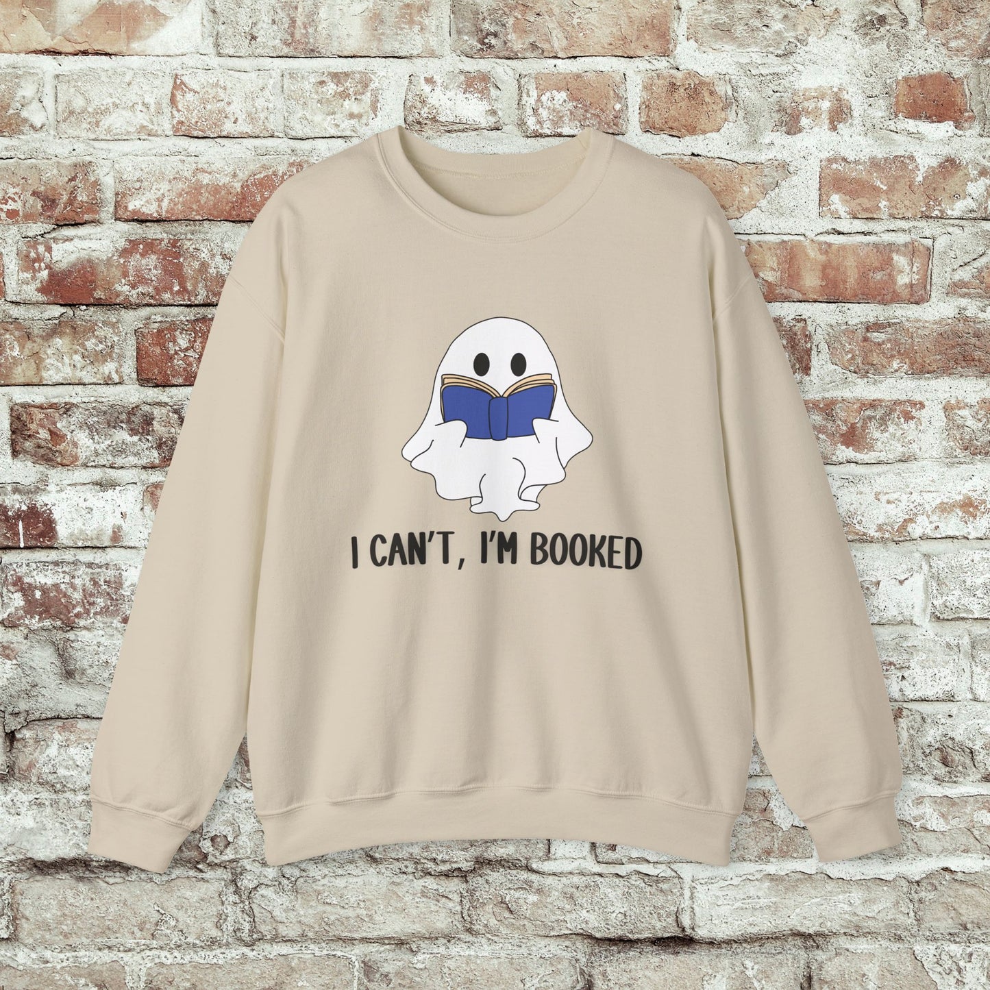 I Can't, I'm Booked, Ghost Crewneck Sweatshirt