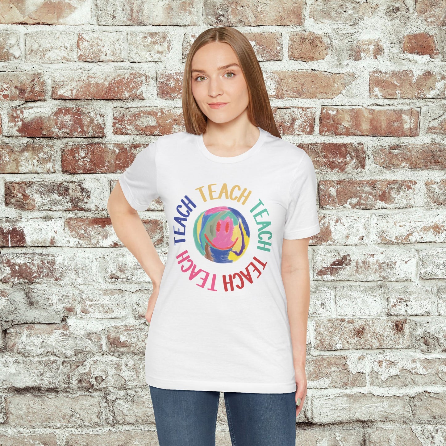 Unisex Soft-Style Teach Teach Teach Shirt for Teachers