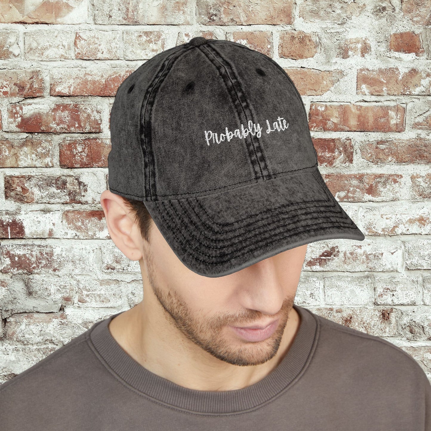 Probably Late Embroidered Distressed Hat