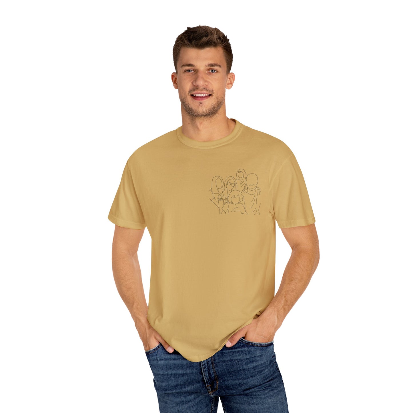 Custom Photo Shirt, Minimalist Line Art Unisex T-Shirt