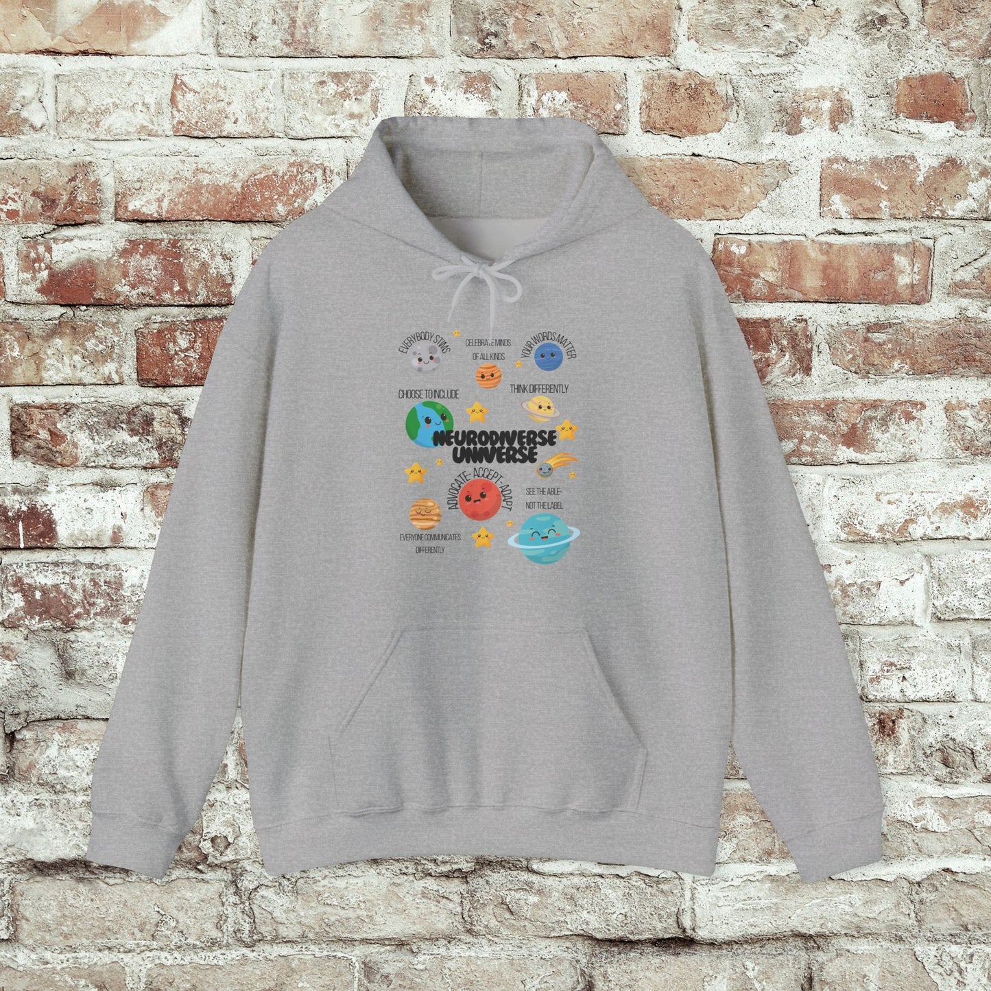 Neurodiverse Universe Unisex Hoodie, Inclusive Sweatshirt, Gift for Neurodiversity Awareness, Choose To Include, Teacher Parent Mom Dad Kid