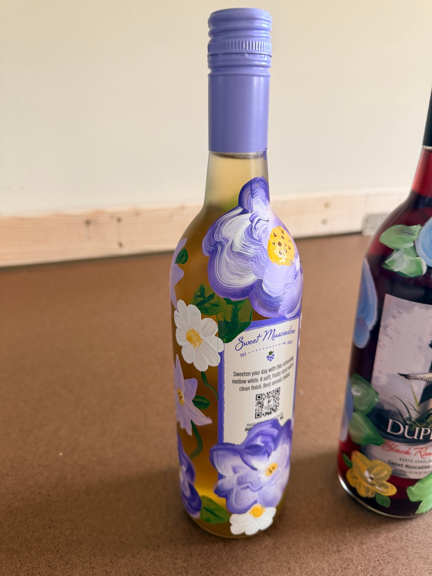 Hand-Painted Glass Bottle