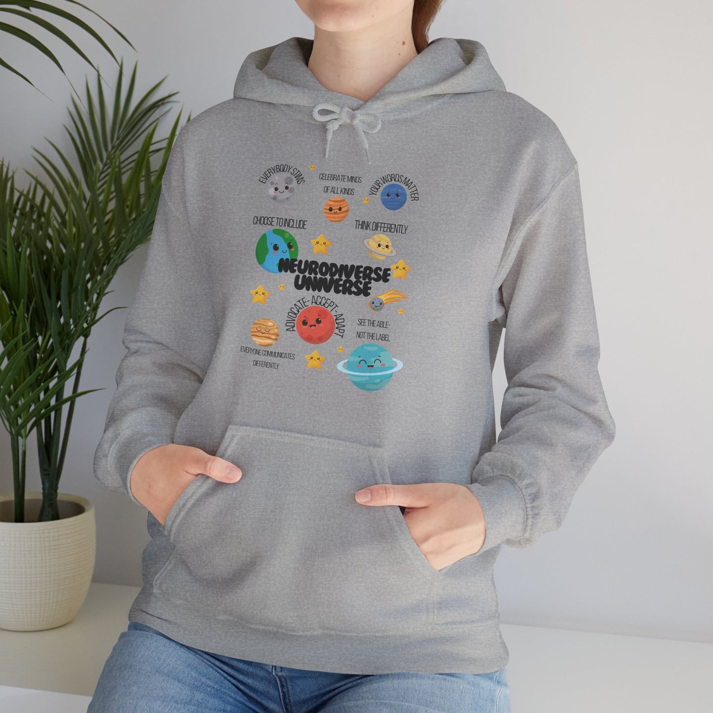 Neurodiverse Universe Unisex Hoodie, Inclusive Sweatshirt, Gift for Neurodiversity Awareness, Choose To Include, Teacher Parent Mom Dad Kid