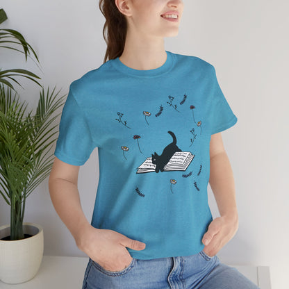 Book Lover's Cat Tee