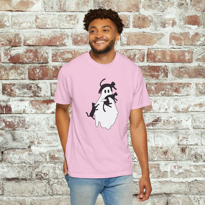 Spooky Ghost & Black Cats Comfort Colors Tee