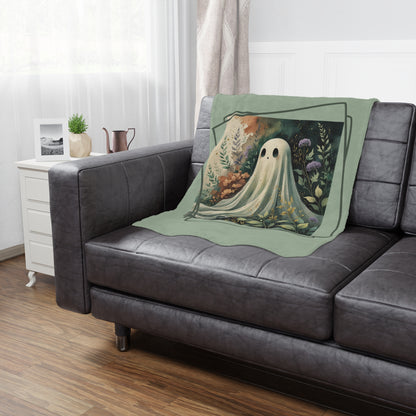 Whimsical Ghost Minky Blanket - Cozy Throw for Fall, Halloween, or Home Décor, Soft Plush Blanket, Ideal Gift for Kids and Adults