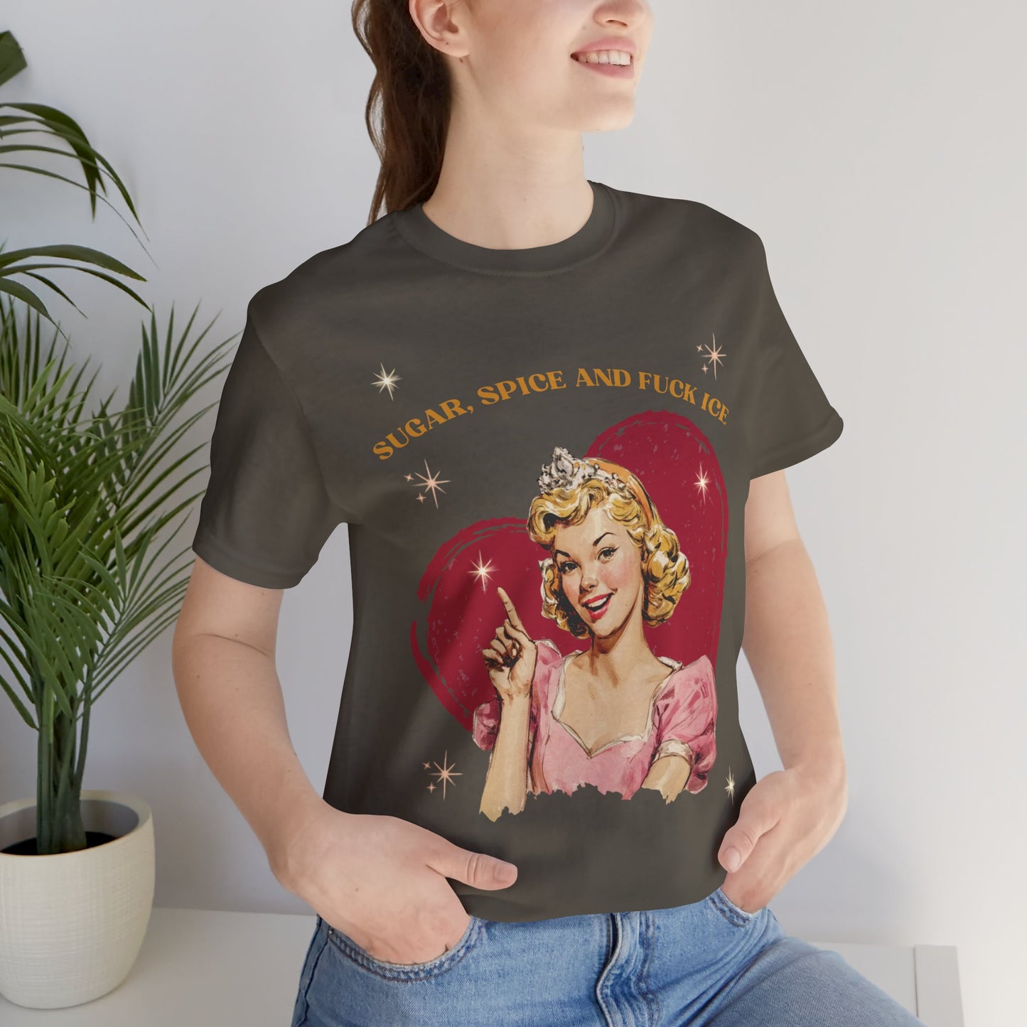"Sugar, Spice and F* ICE" Vintage Pin-Up Heart Shirt