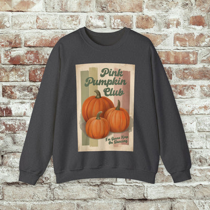 Pink Pumpkin Club Sweatshirt, Retro Fall Sweater