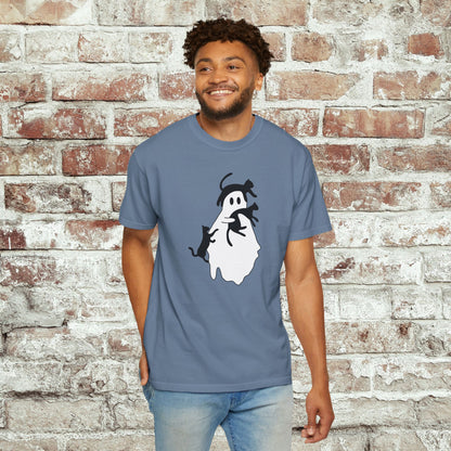 Spooky Ghost & Black Cats Comfort Colors Tee