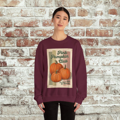Pink Pumpkin Club Sweatshirt, Retro Fall Sweater