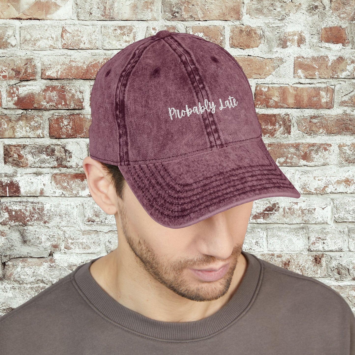 Probably Late Embroidered Distressed Hat