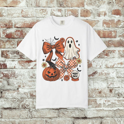Spooky Halloween Ghost Bow T-shirt