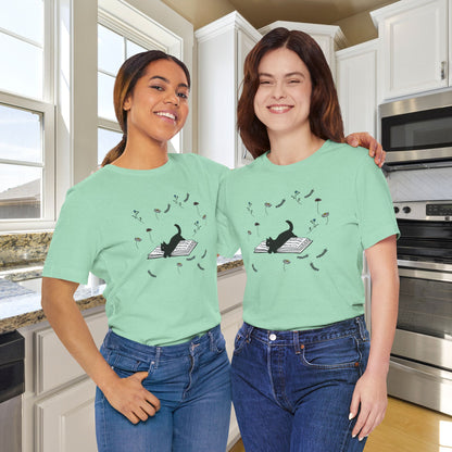 Book Lover's Cat Tee