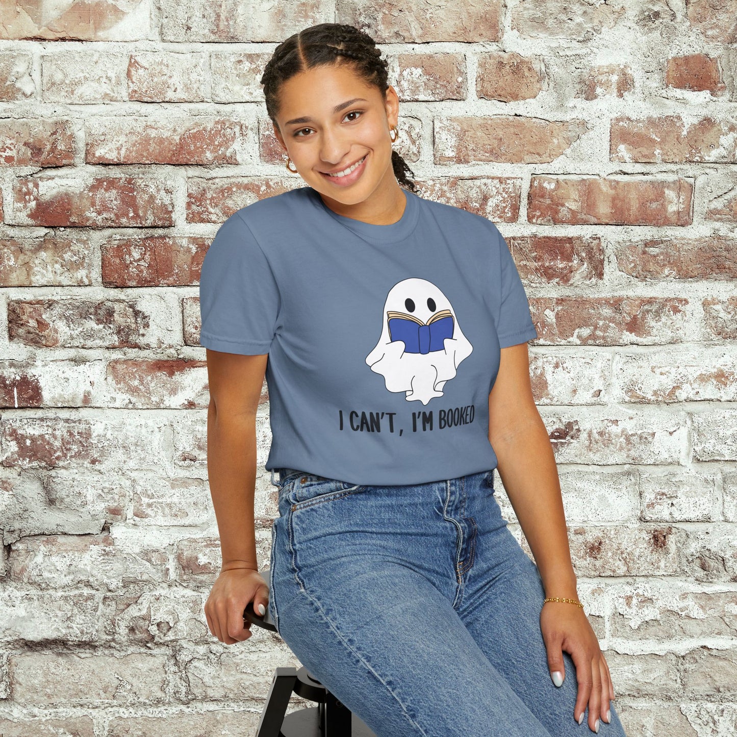 I Cant I'm Booked Ghost Comfort Colors Tee