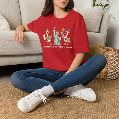 Liberty Ducks Patriotic T-Shirt — 'Life, Liberty & the Pursuit of Silliness' Cartoon Tee